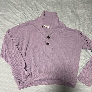 Zenana Outfitters Lilac Cowl Neck Sweater